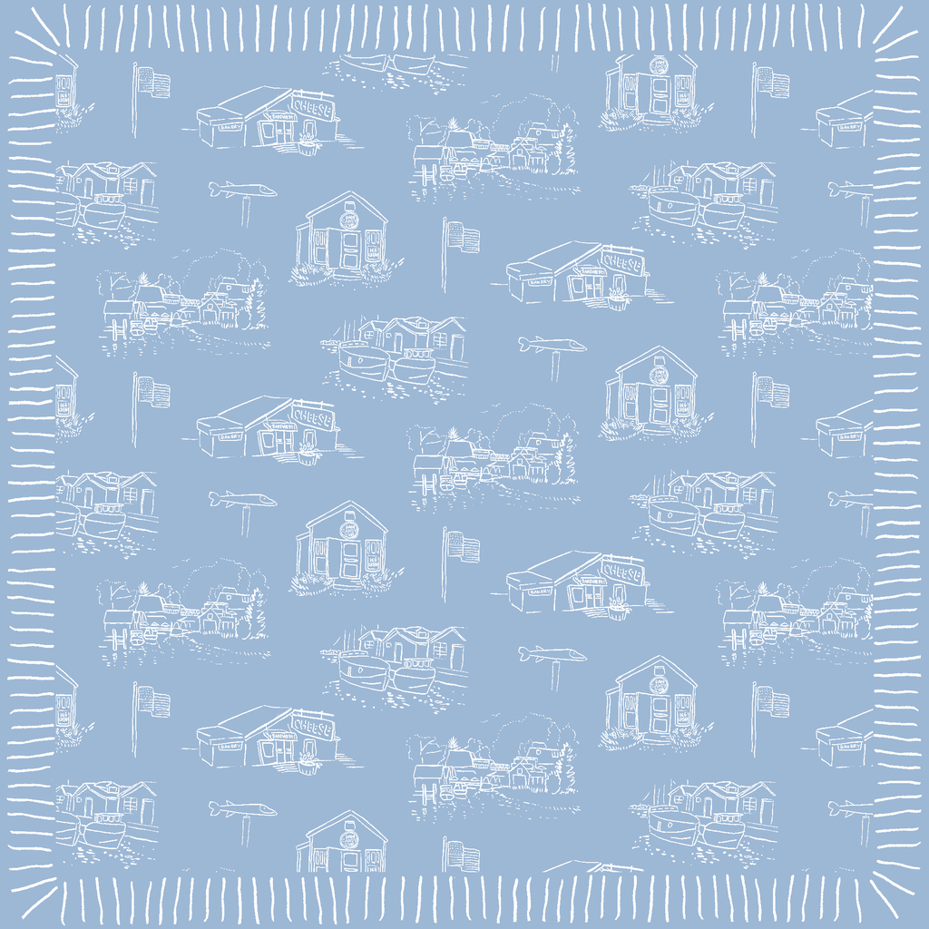Fishtown Toile Silk Scarf
